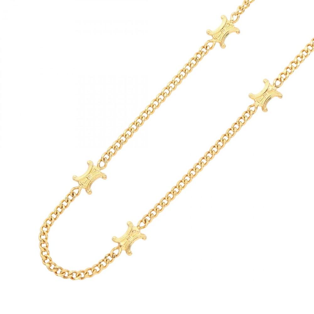Celine Macadam Long Chain Necklace Gold #329707C68B